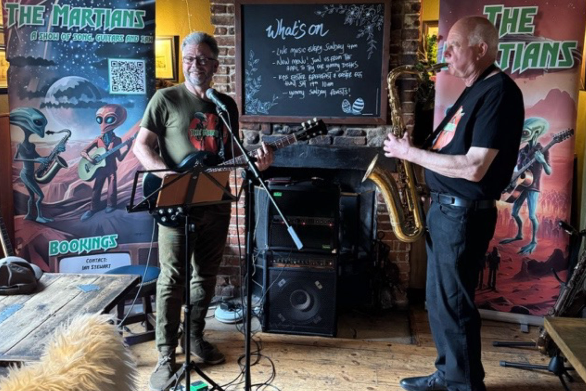 West Sussex band The Martians playing a gig inside